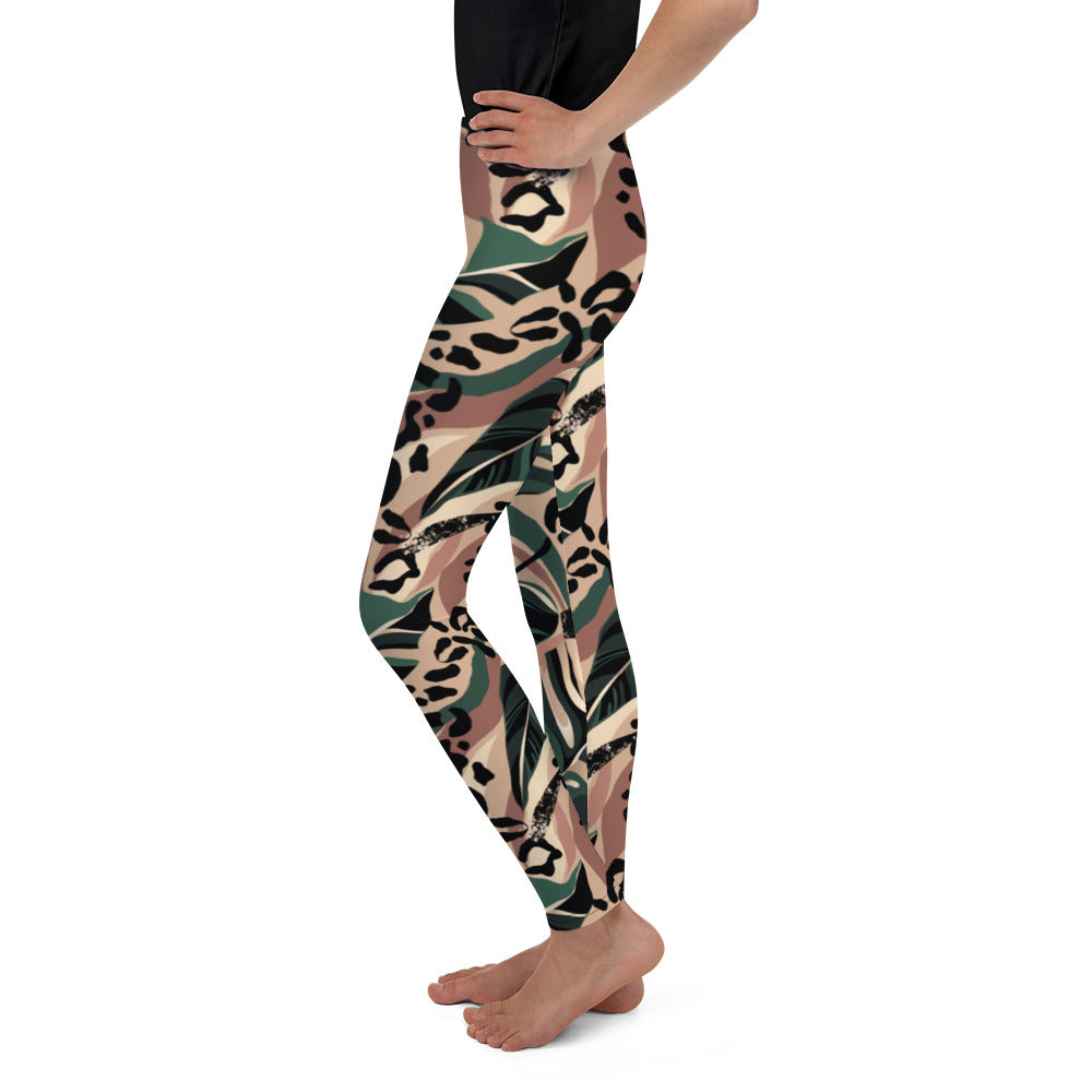 Tropical Leopard Youth Leggings