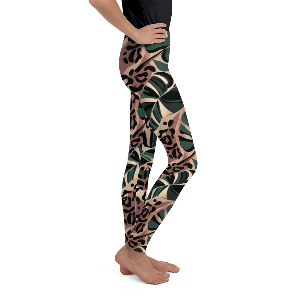 Tropical Leopard Youth Leggings