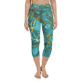 Turquoise & Gold Marble Yoga Capris