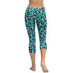 Turquoise Leopard Print Capris