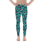 Turquoise Leopard Print Men's Leggings