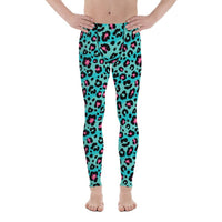 Turquoise Leopard Print Men's Leggings