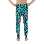 Turquoise Leopard Print Men's Leggings
