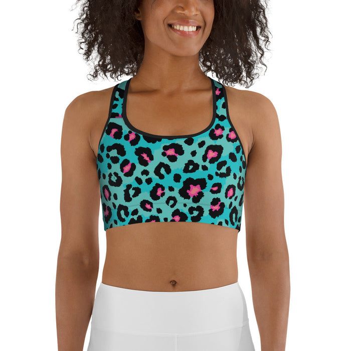 Striped Leopard Sports Bra