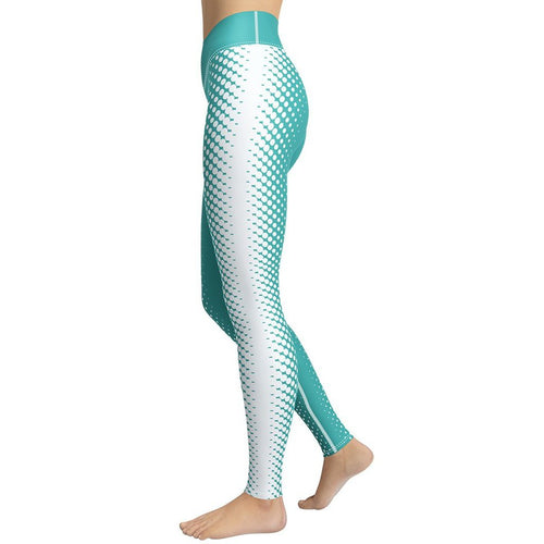 Turquoise Optical Illusion Yoga Leggings