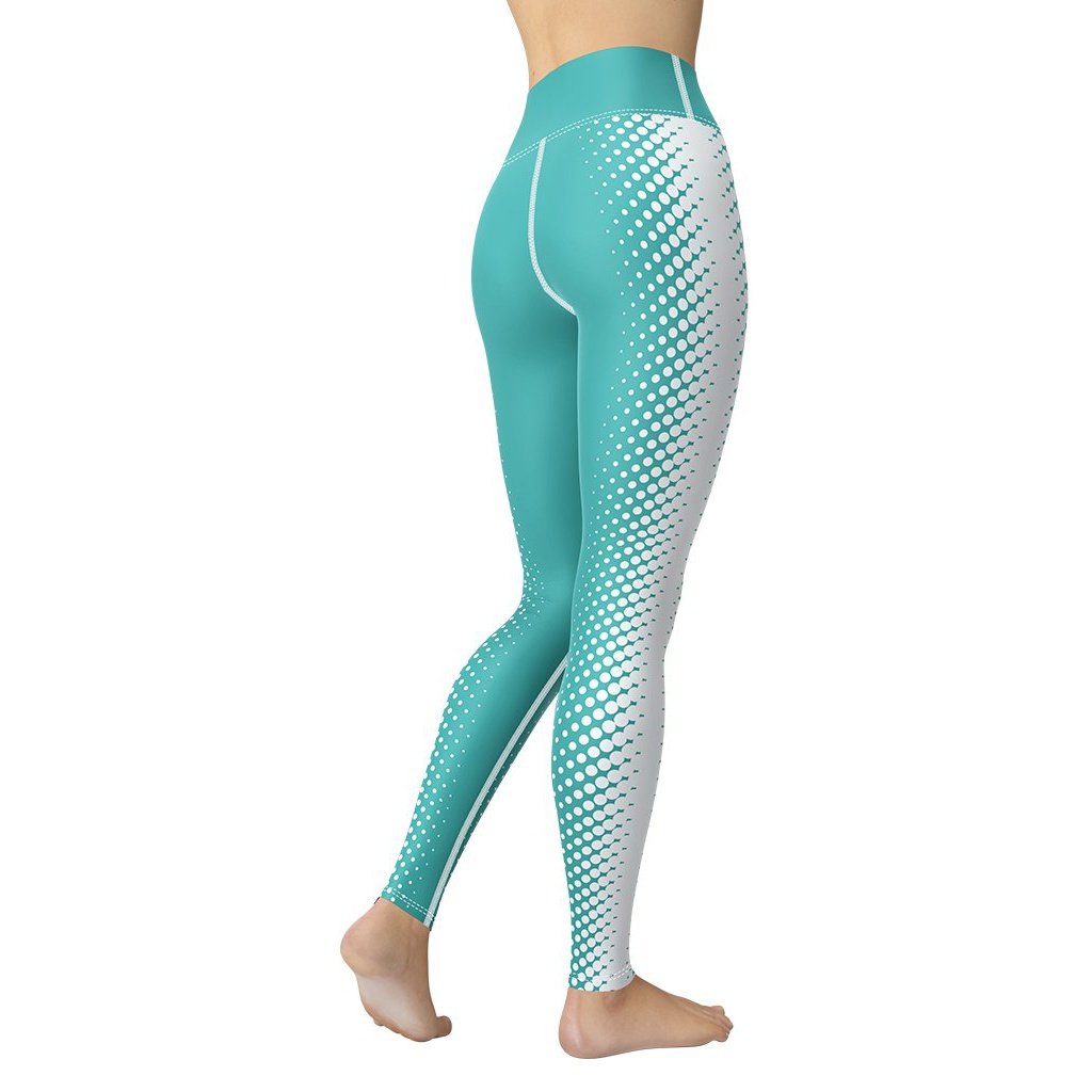 Turquoise Optical Illusion Yoga Leggings