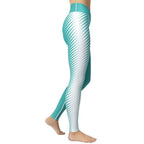 Turquoise Optical Illusion Yoga Leggings