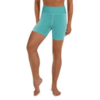 Turquoise Optical Illusion Yoga Shorts