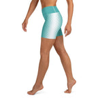 Turquoise Optical Illusion Yoga Shorts