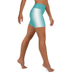Turquoise Optical Illusion Yoga Shorts