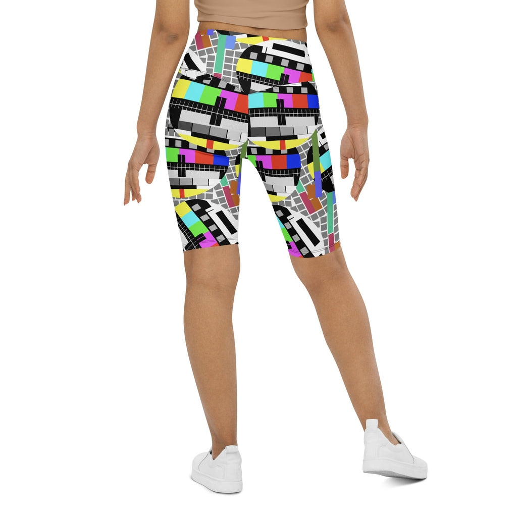 TV No Signal Biker Shorts