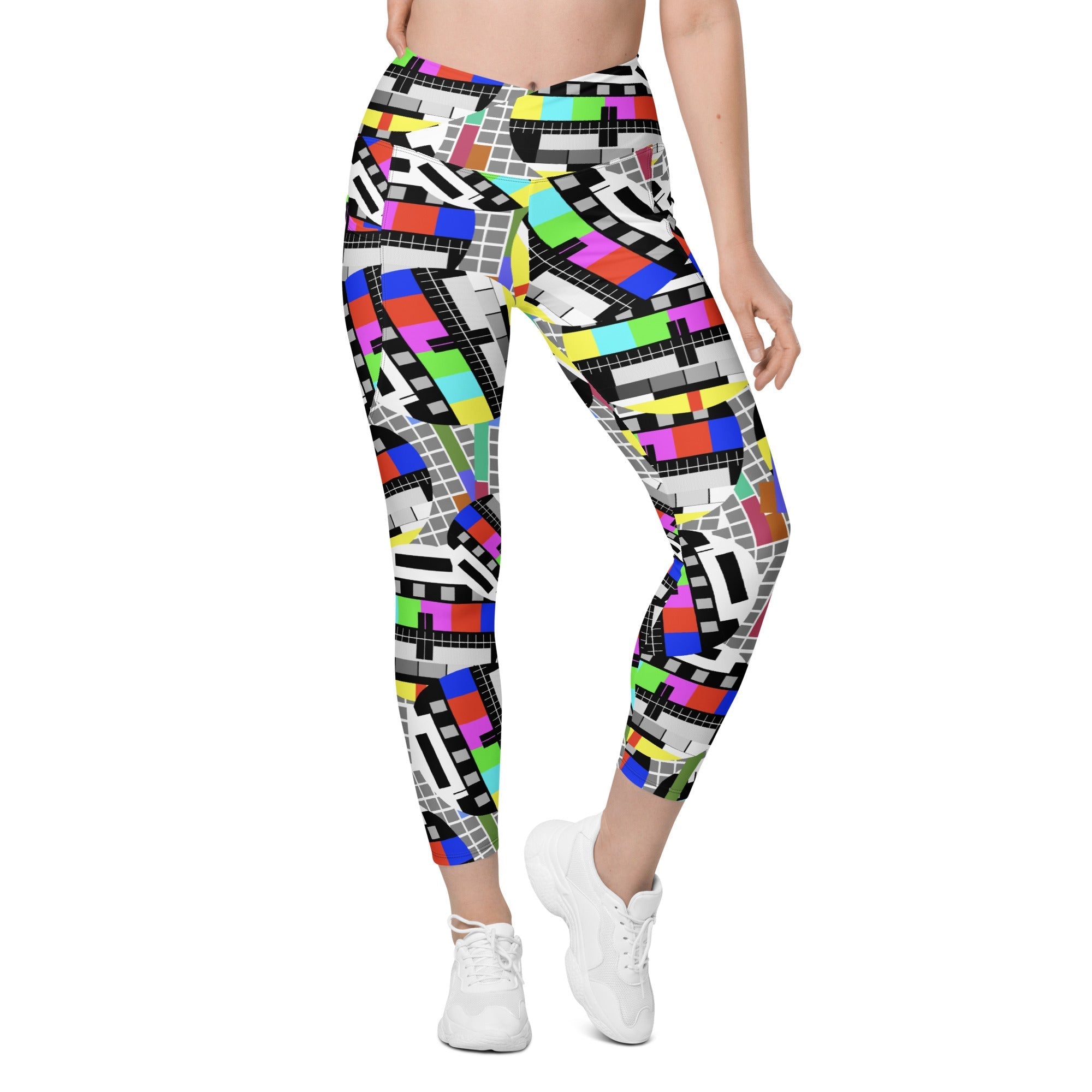 TV No Signal Crossover Leggings With Pockets