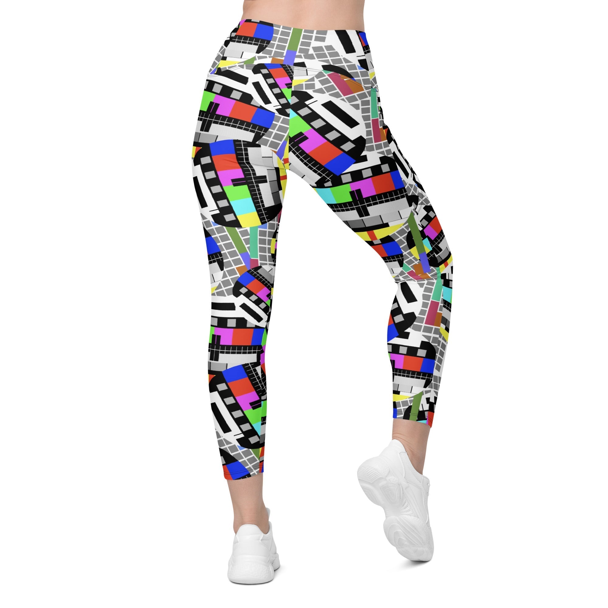 TV No Signal Crossover Leggings With Pockets