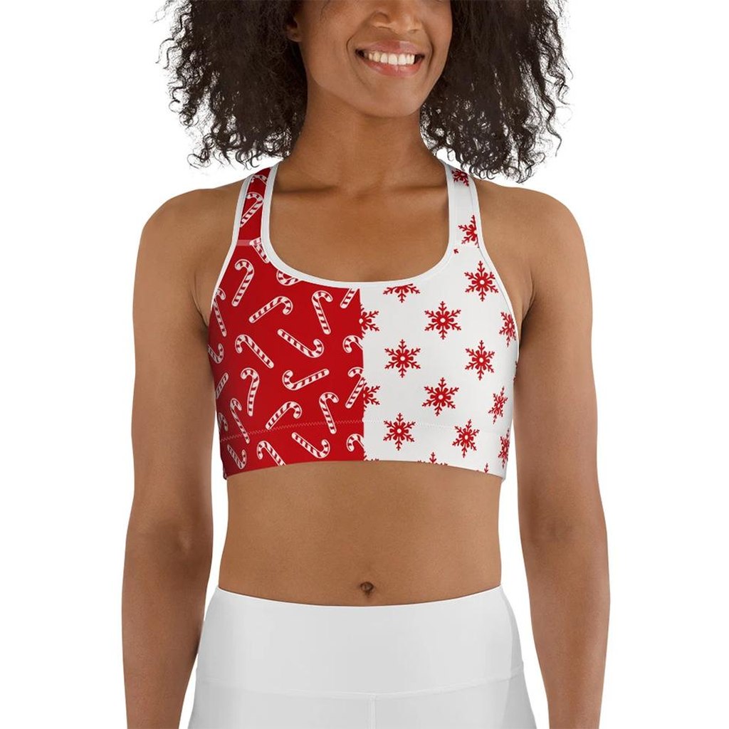 Two Patterned Christmas Sports Bra