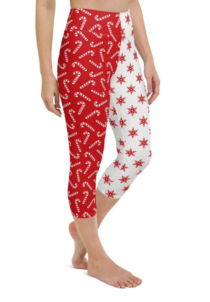 Two Patterned Christmas Yoga Capris
