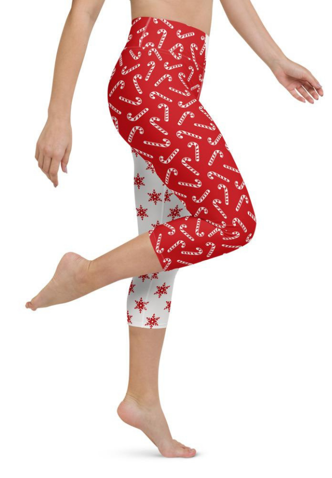 Two Patterned Christmas Yoga Capris