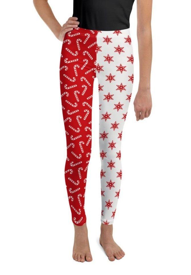Two Patterned Christmas Youth Leggings