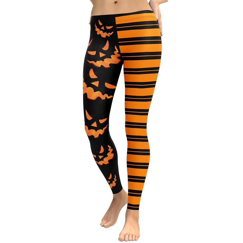 Flamboyant Two Patterned Halloween Leggings | FIERCEPULSE