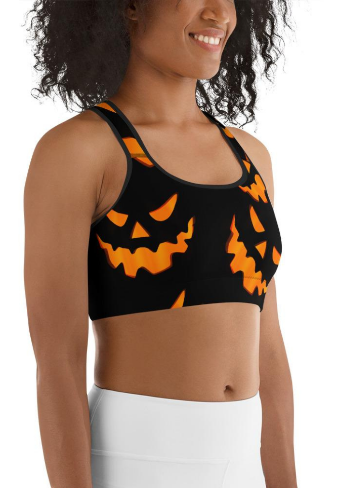 Two Patterned Halloween Sports Bra: Women's Halloween Outfits
