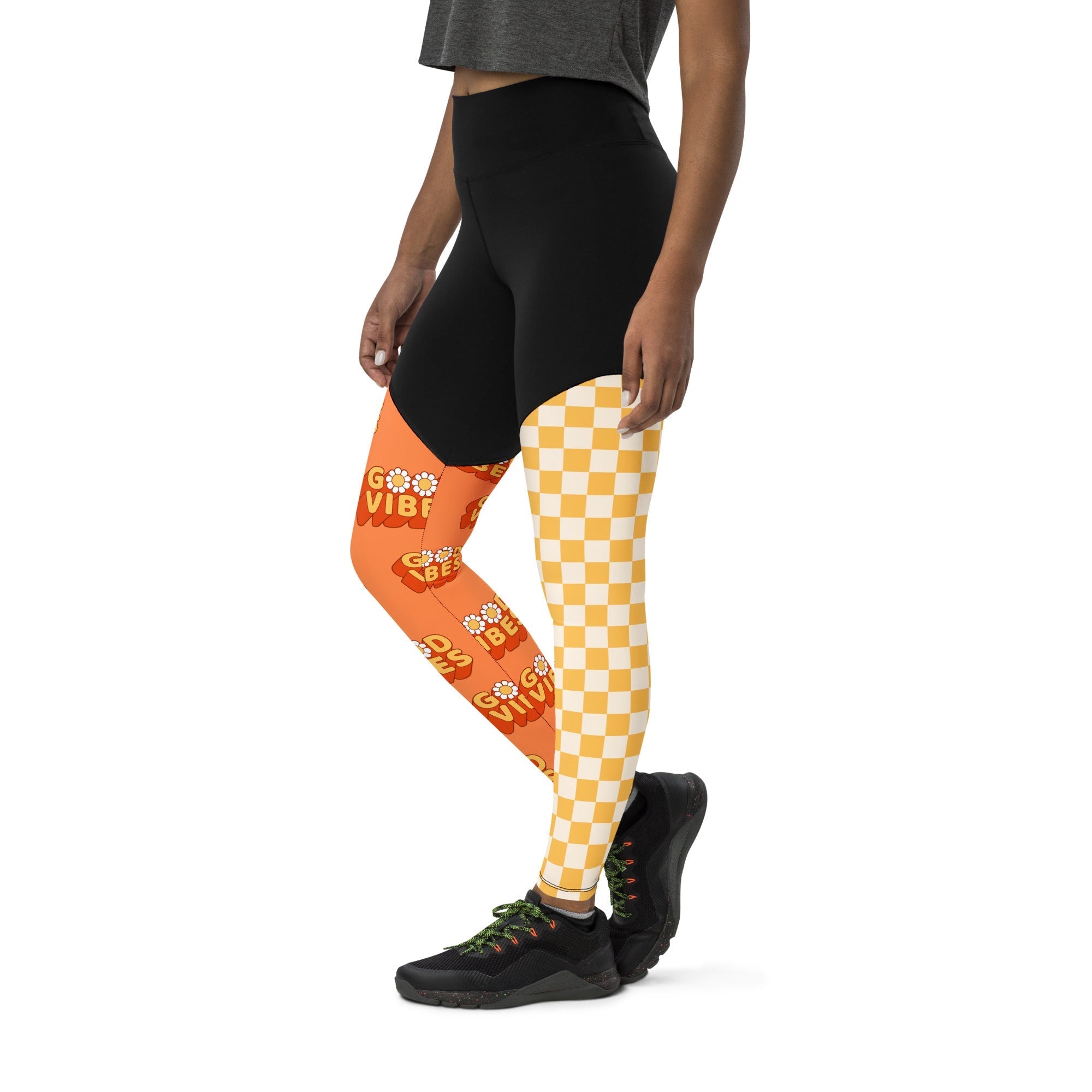 Two Patterned Hippie Compression Leggings