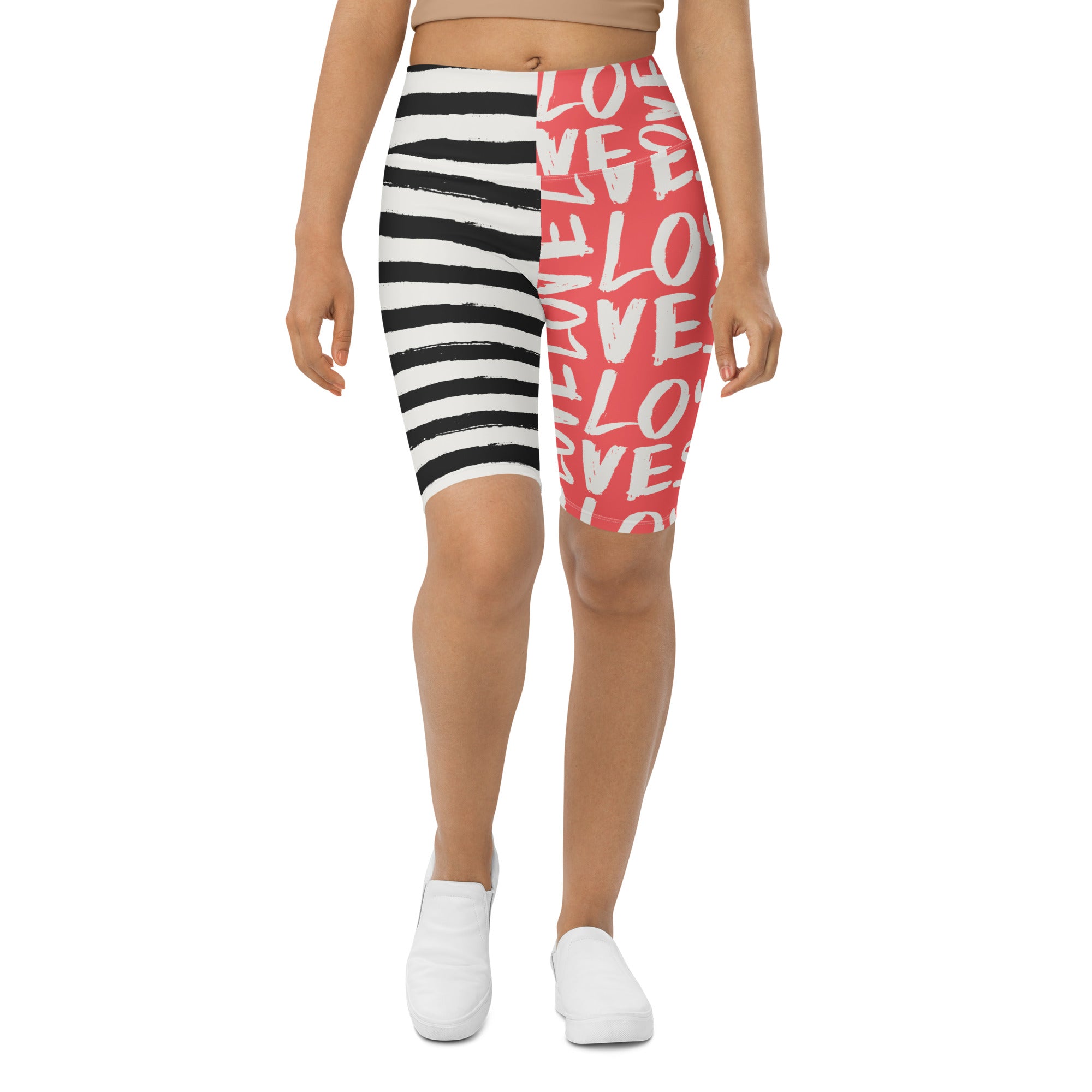 Two-Patterned Valentine's Day Biker Shorts