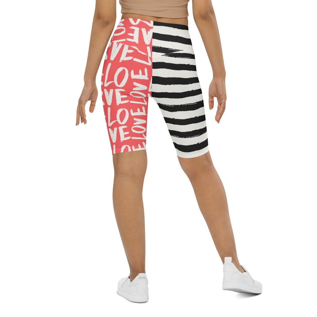 Two-Patterned Valentine's Day Biker Shorts