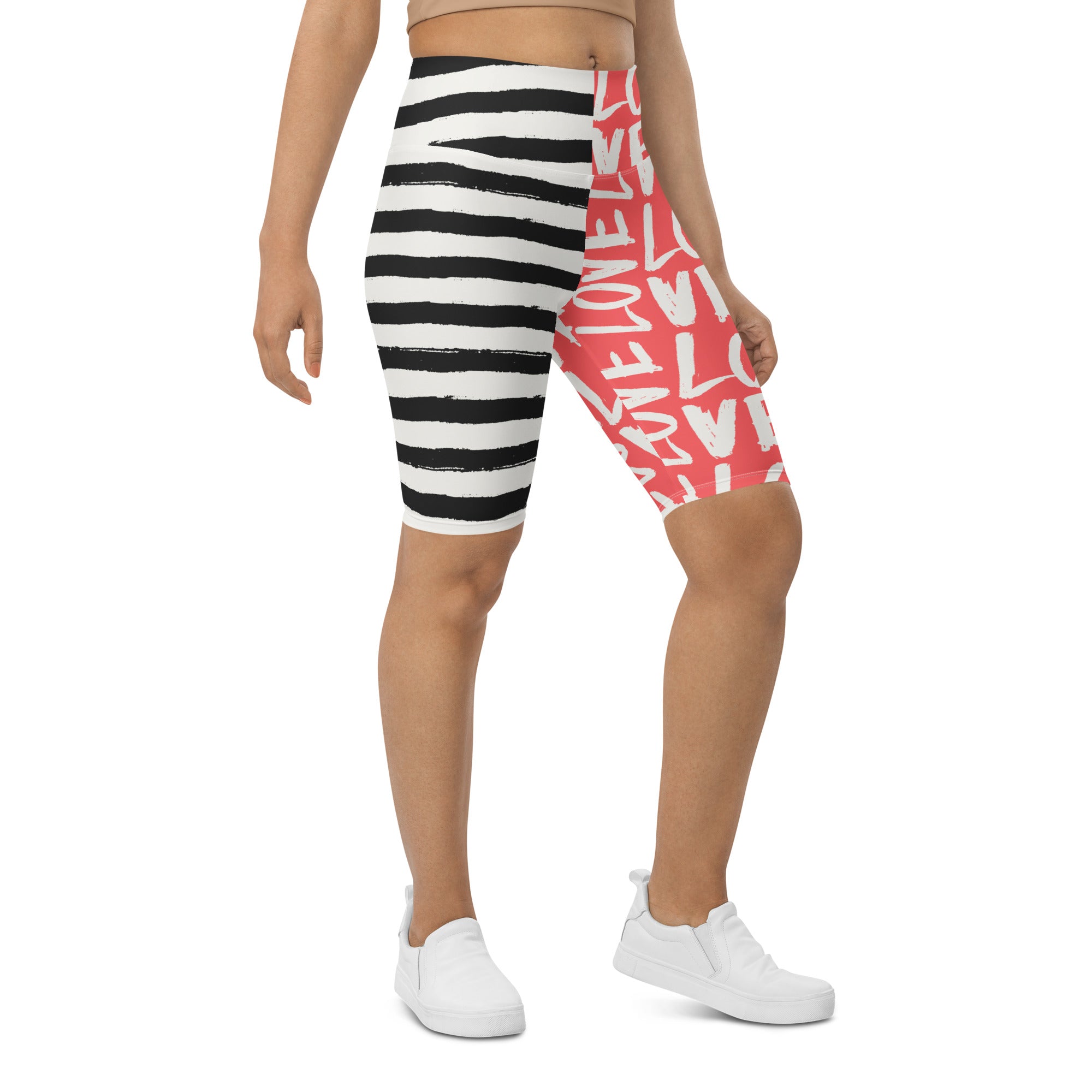 Two-Patterned Valentine's Day Biker Shorts