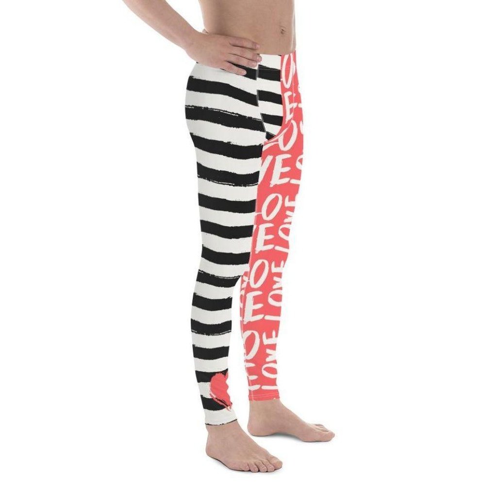 Two-Patterned Valentine's Day Men's Leggings