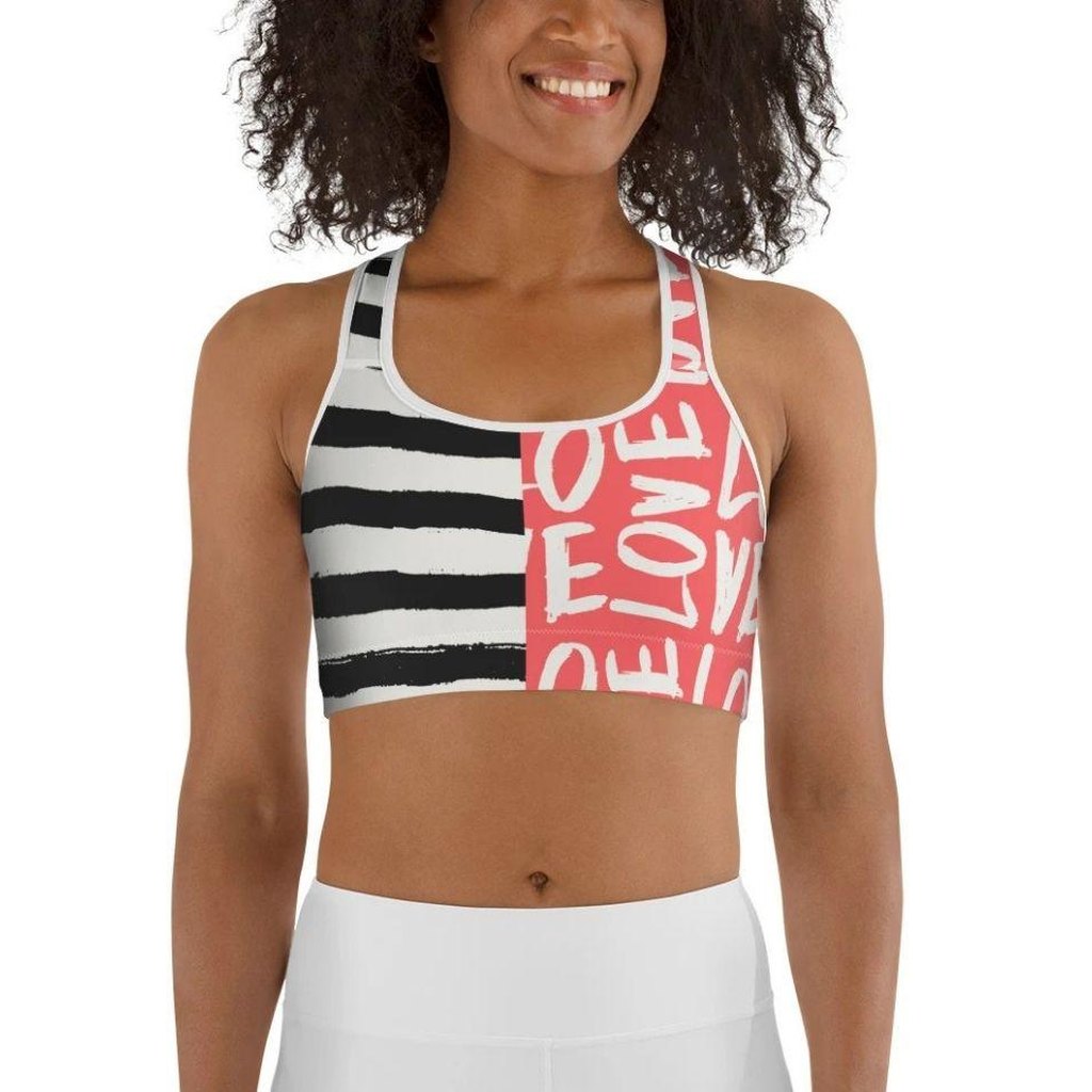 Two-Patterned Valentine's Day Sports Bra