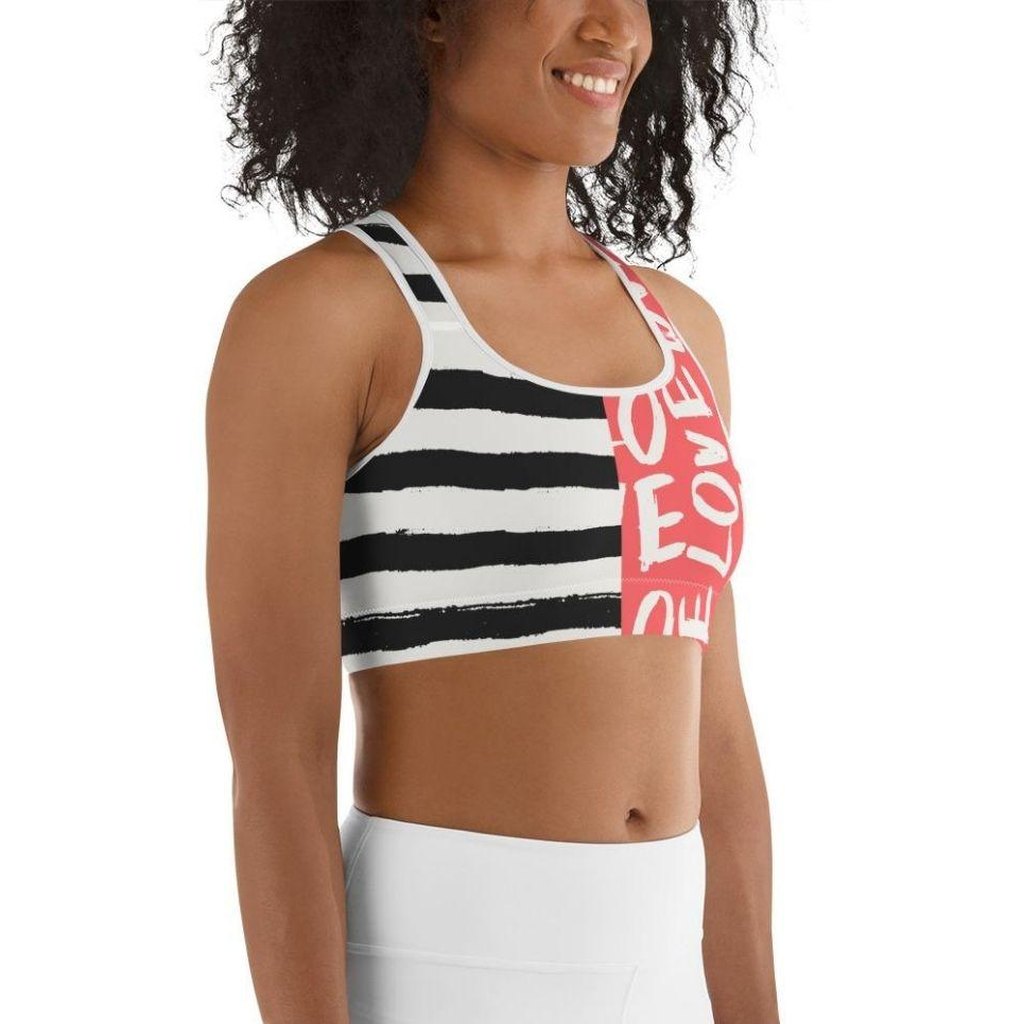 Two-Patterned Valentine's Day Sports Bra