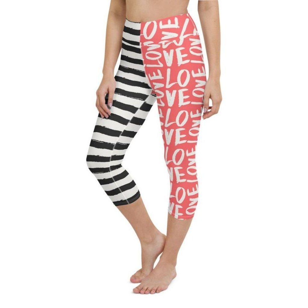 Two-Patterned Valentine's Day Yoga Capris