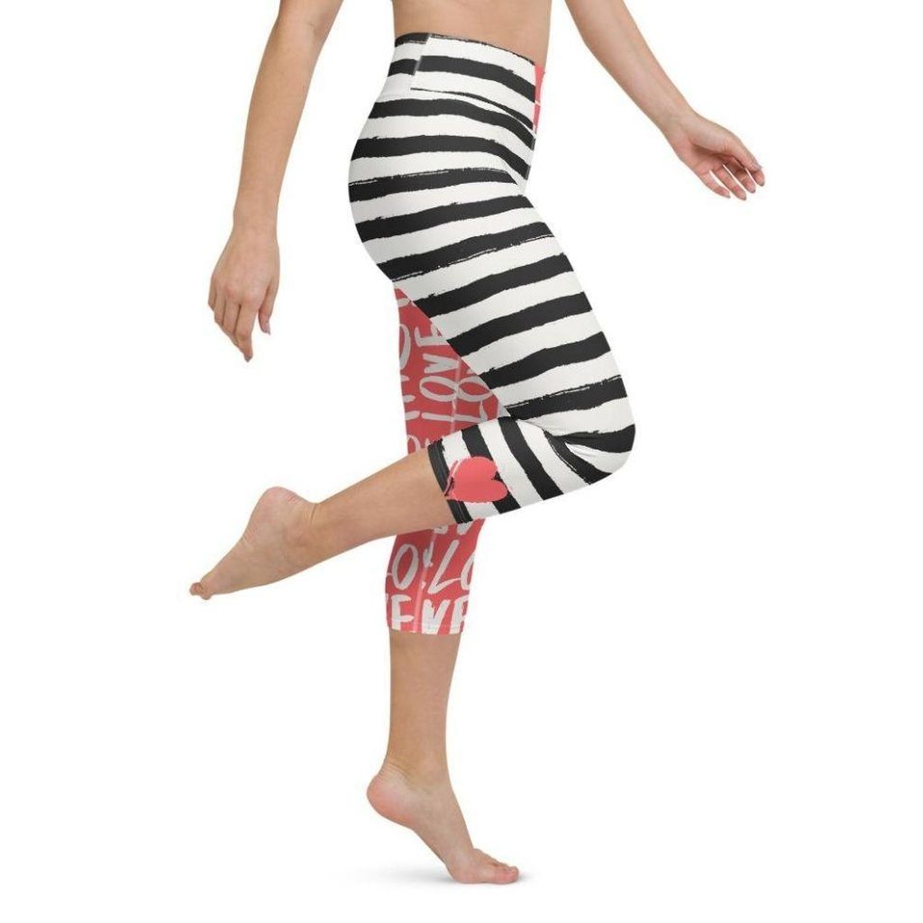 Two-Patterned Valentine's Day Yoga Capris
