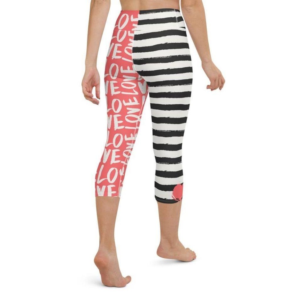 Two-Patterned Valentine's Day Yoga Capris