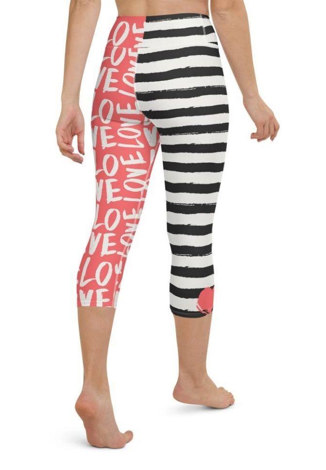 Two-Patterned Valentine's Day Yoga Capris