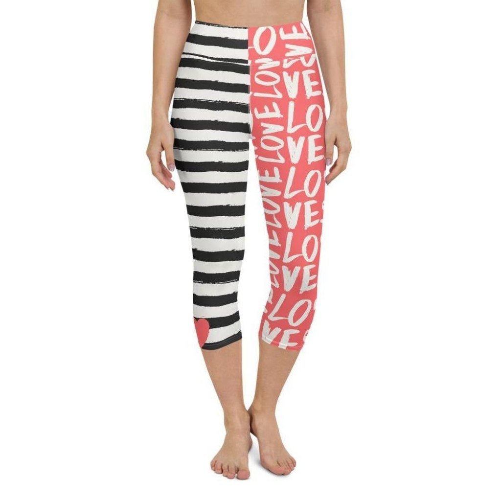 Two-Patterned Valentine's Day Yoga Capris