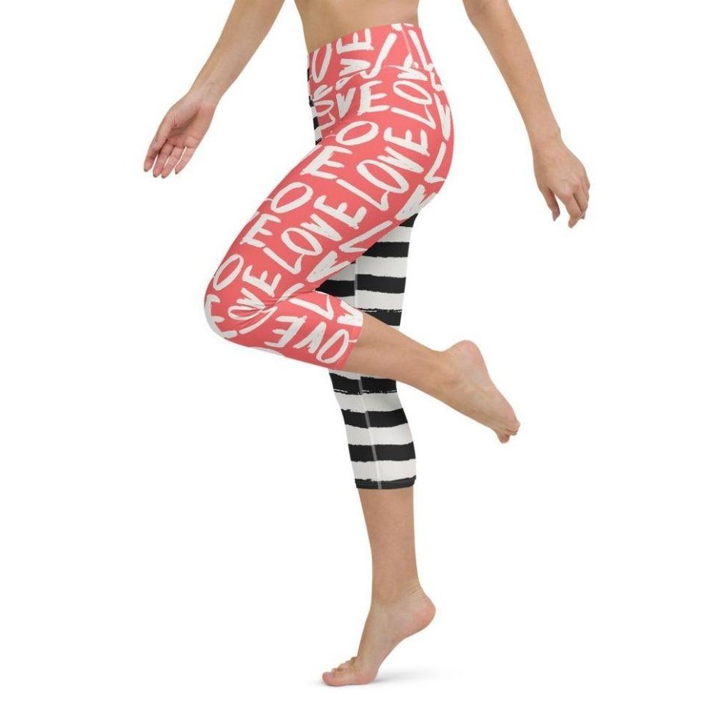 Two-Patterned Valentine's Day Yoga Capris