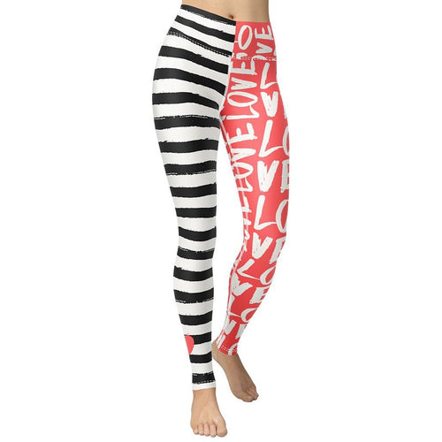 Two-Patterned Valentine's Day Yoga Leggings