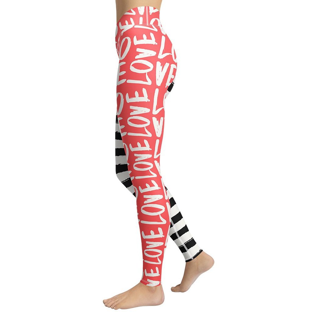 Two-Patterned Valentine's Day Yoga Leggings