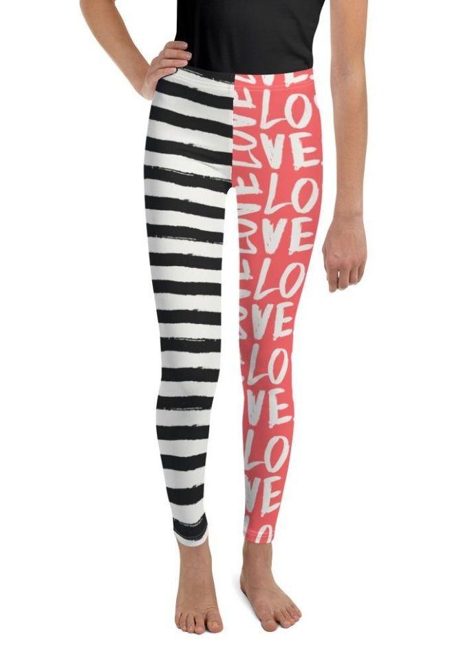 Two-Patterned Valentine's Day Youth Leggings