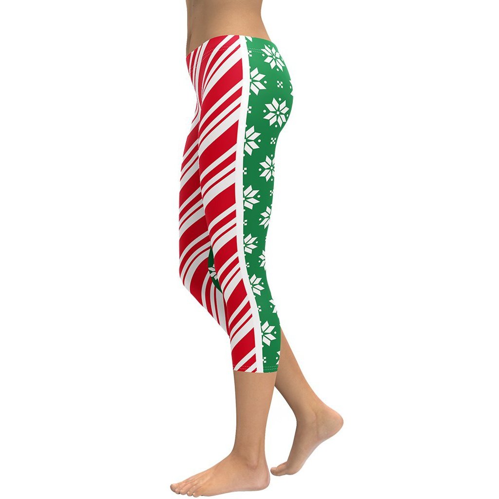 Two-Side Pattern Christmas Capris