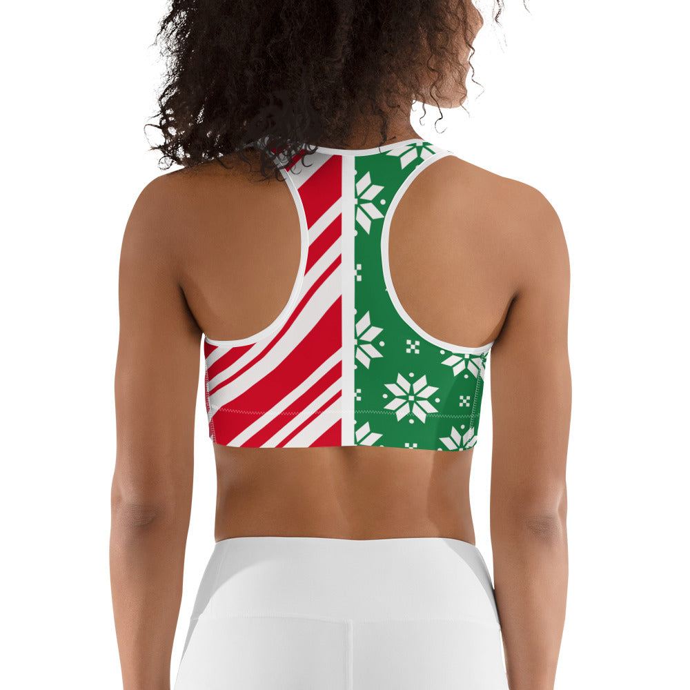 Two-Side Pattern Christmas Sports Bra