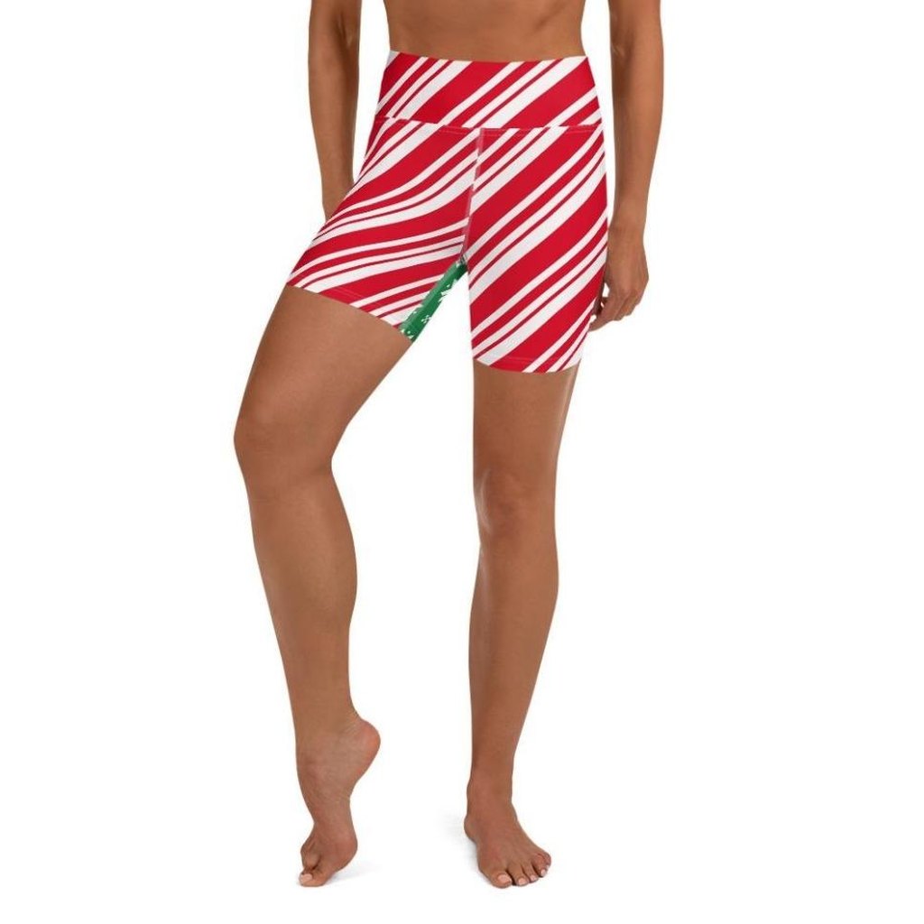Two-Side Pattern Christmas Yoga Shorts