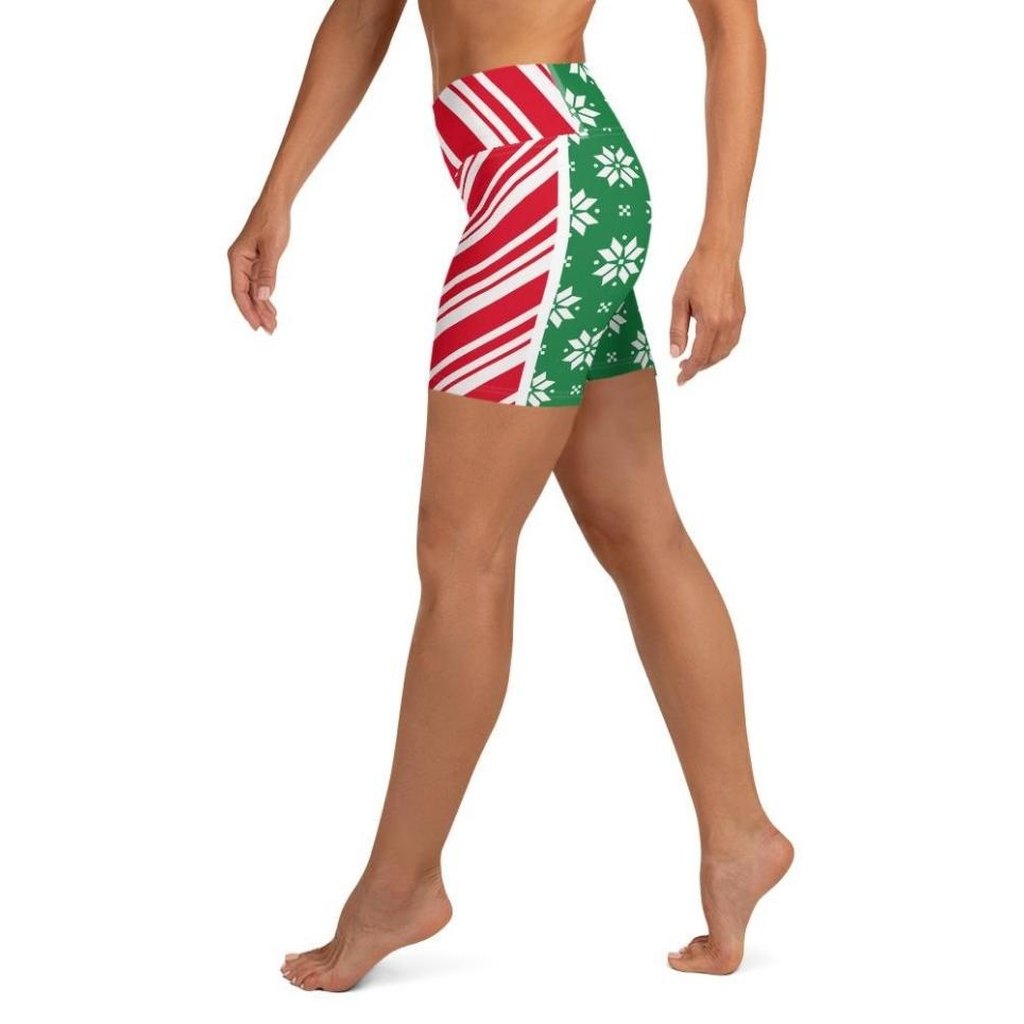 Two-Side Pattern Christmas Yoga Shorts