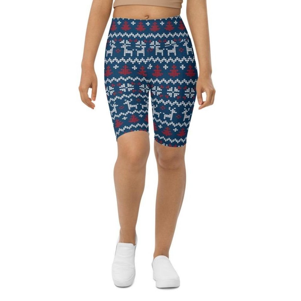 Ugly Christmas Biker Shorts