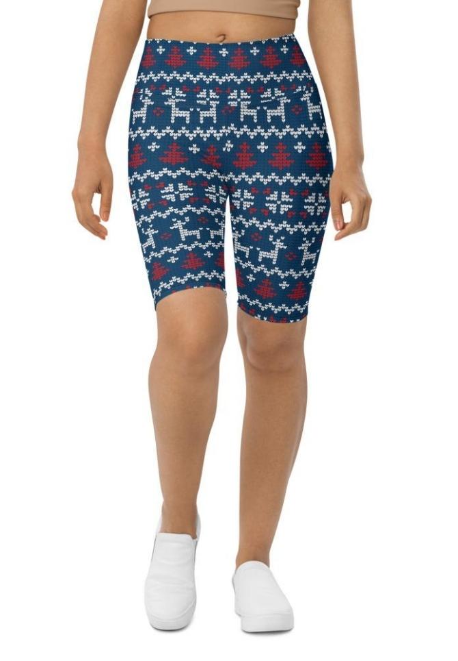 Ugly Christmas Biker Shorts