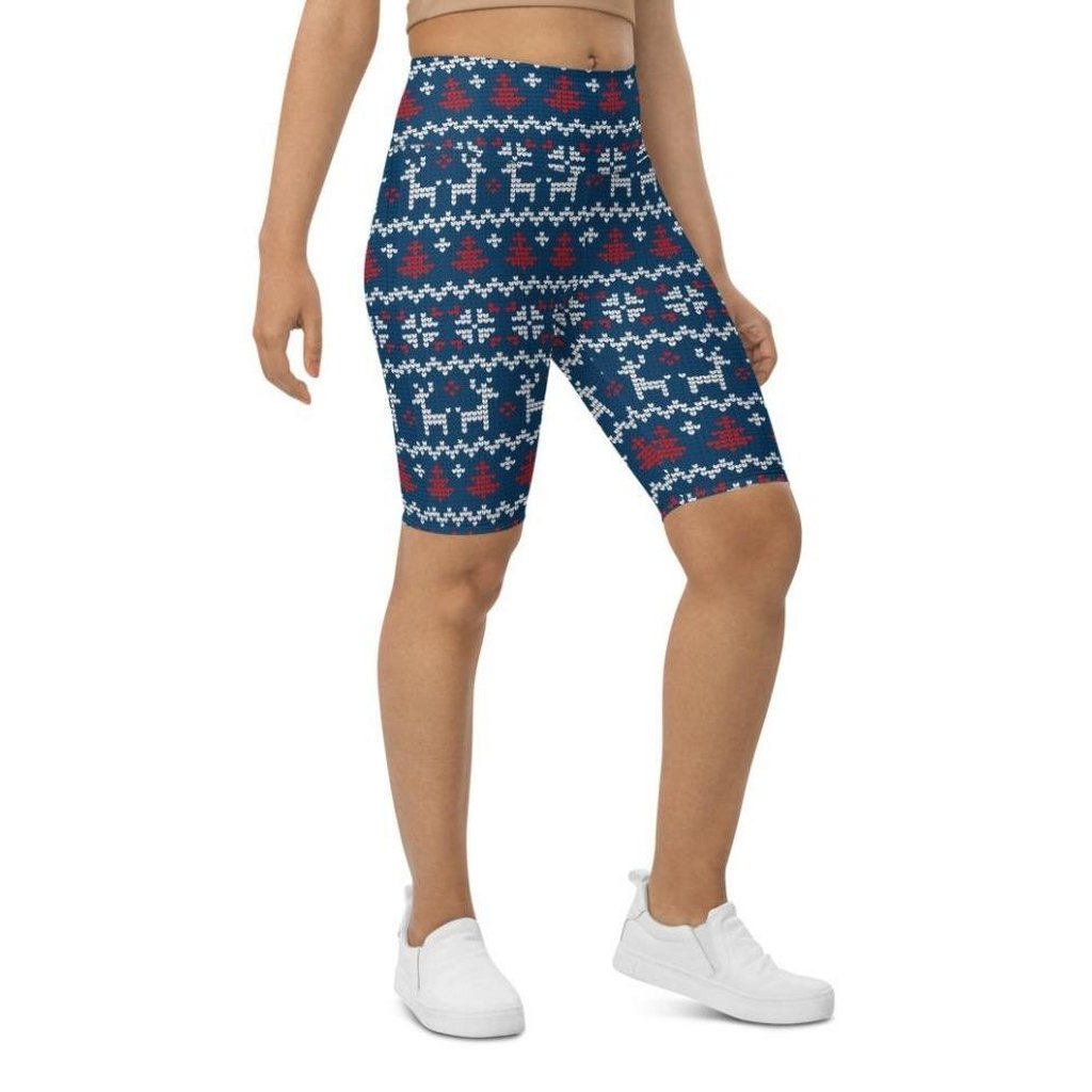 Ugly Christmas Biker Shorts