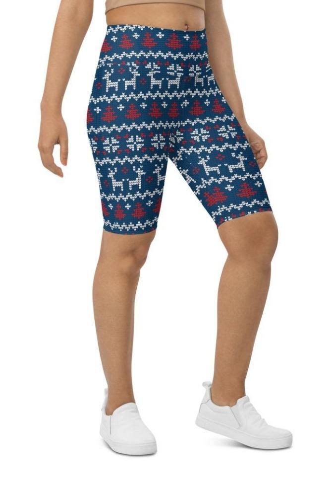 Ugly Christmas Biker Shorts