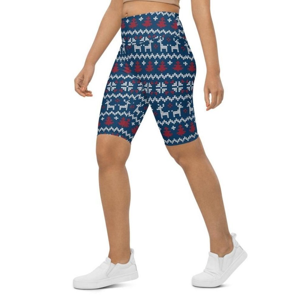 Ugly Christmas Biker Shorts