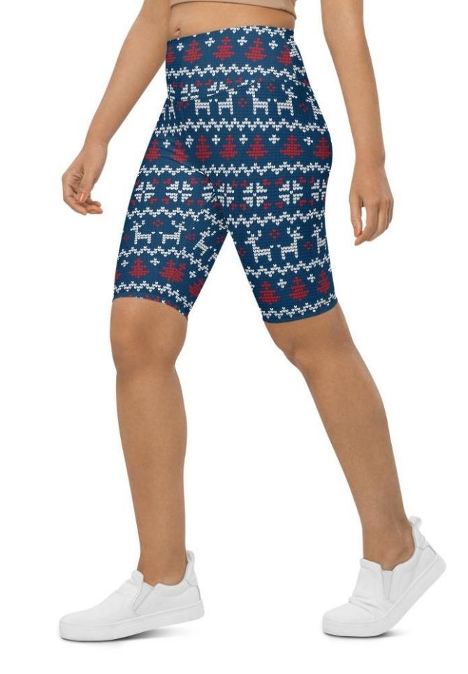 Ugly Christmas Biker Shorts