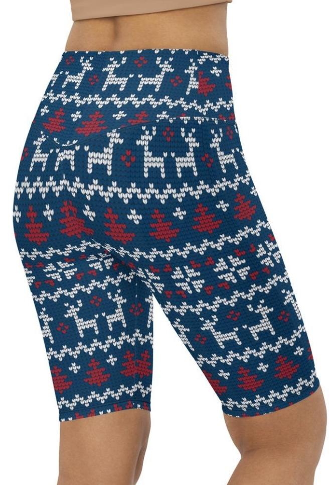 Ugly Christmas Biker Shorts